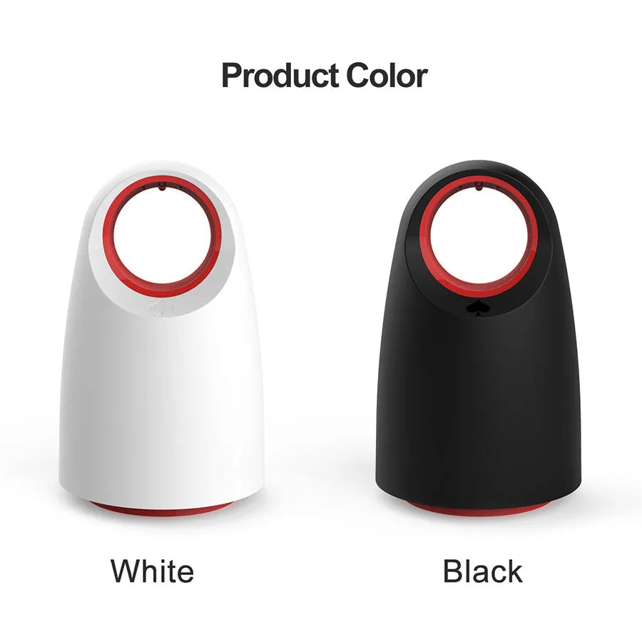 Black and white silent USB mosquito killer with compact 12x12x21.5cm dimensions