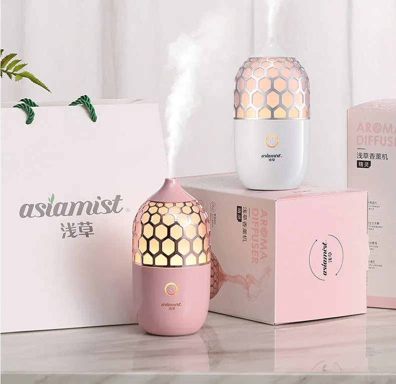 Asakusa pink aroma diffuser, 24V DC 12W household aromatherapy unit with under 1 litre water tank