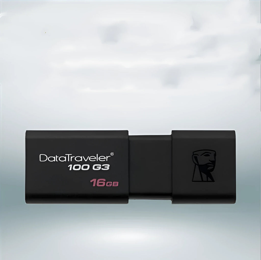 Black ABS sliding cover USB flash drive on table, available in 16GB to 512GB capacities for phone and computer data transfer.