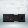 Black ABS sliding cover USB flash drive on table, available in 16GB to 512GB capacities for phone and computer data transfer.