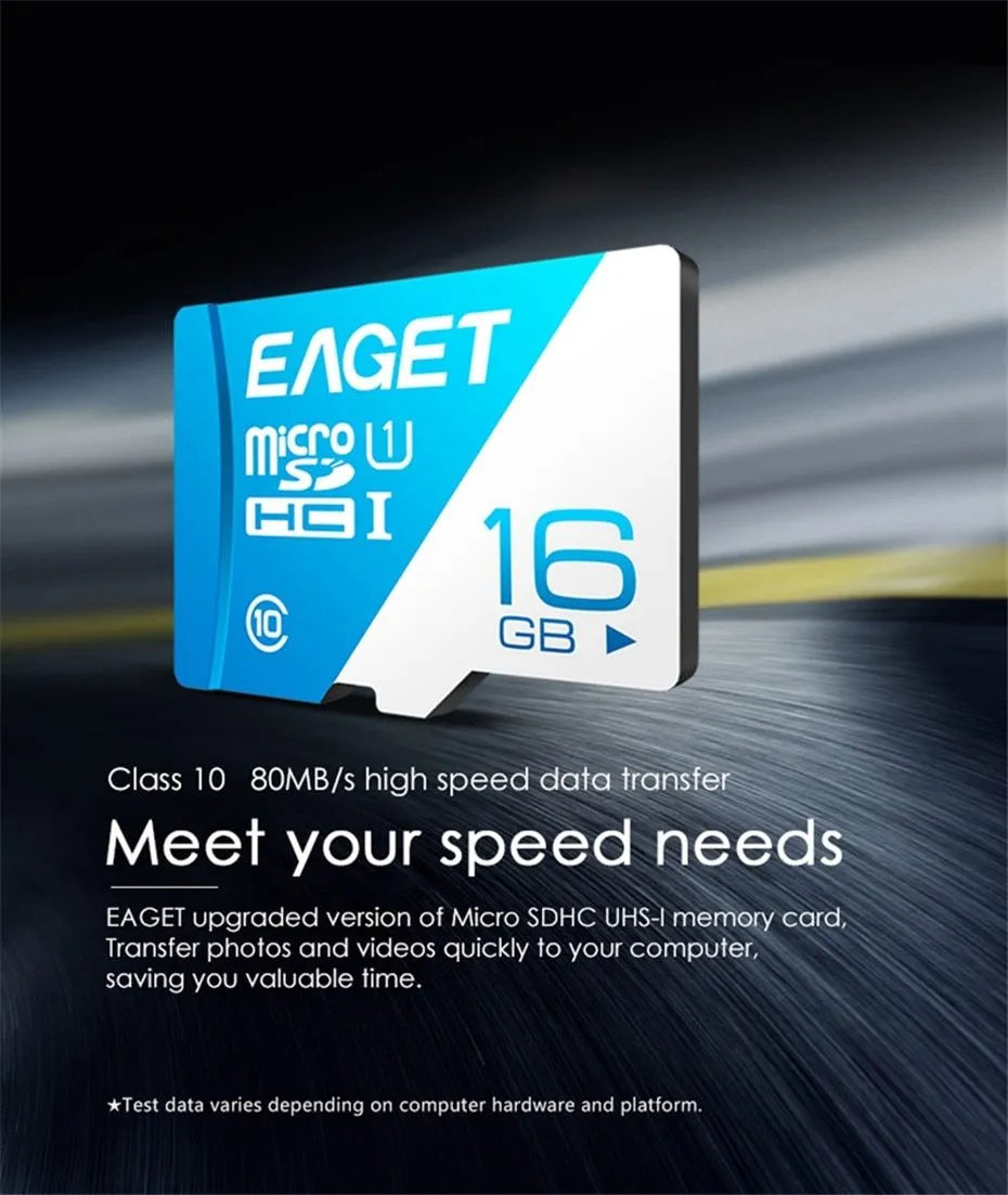 EAGET T1 Micro SD Card 16GB 32GB 64GB 128GB Class 10 UHS-I TF memory card for smartphone camera