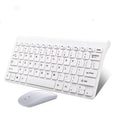 Black wireless keyboard and mouse set with 4G connectivity on desk