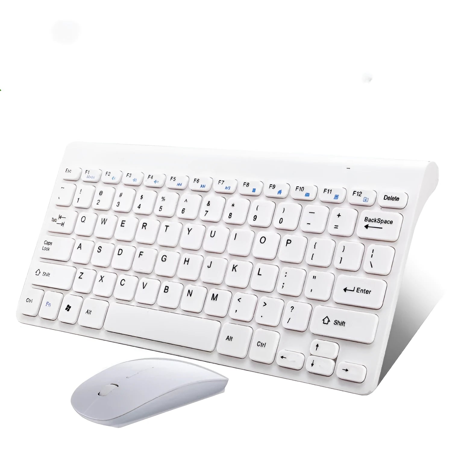 Black wireless keyboard and mouse set with 4G connectivity on desk