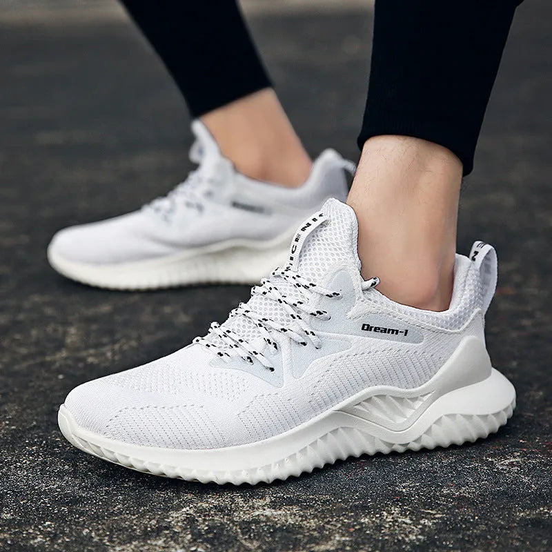 Breathable running shoes with mesh upper and front strap in multiple colour options