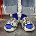 Men's graffiti platform sandals with injection moulded plastic sole in black
