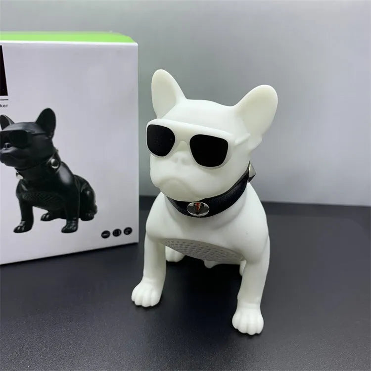 Mini bulldog Bluetooth speaker in black colour showing full body design with wireless connectivity