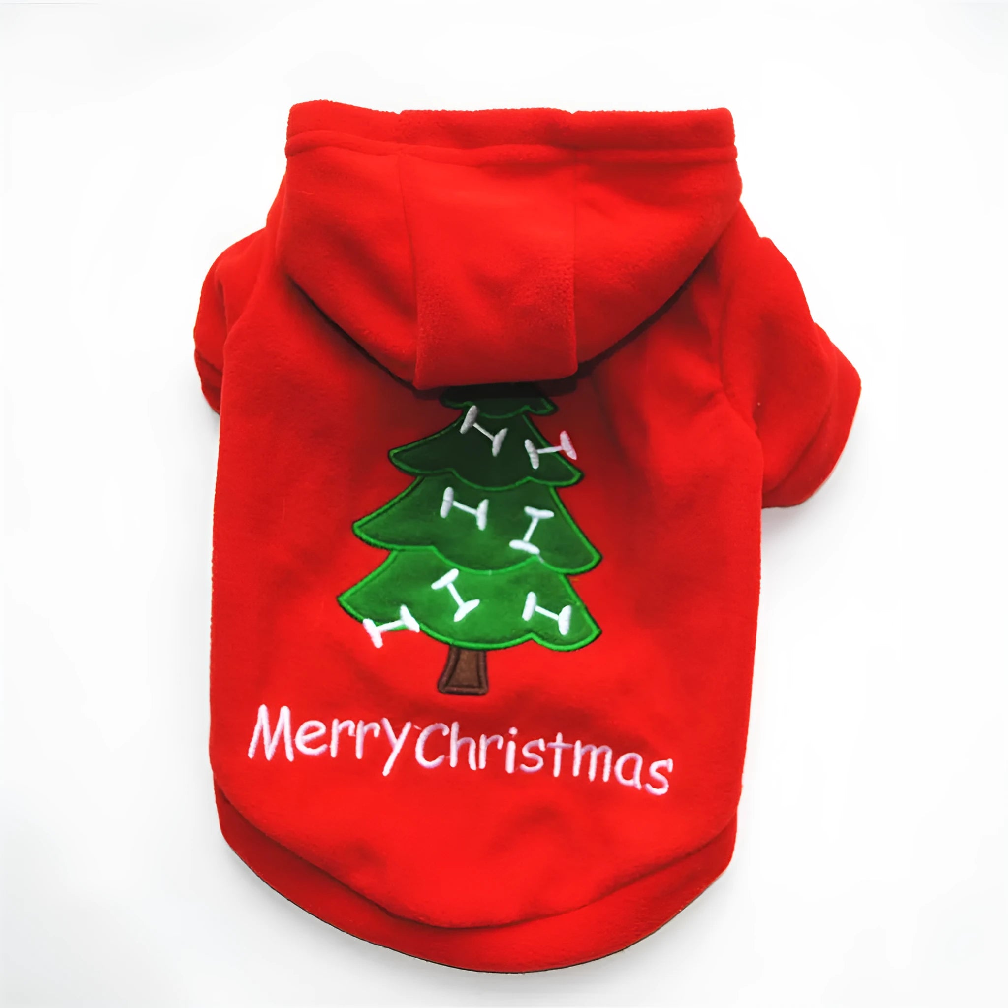 Christmas pet costume in fleece and cotton, available in multiple styles and sizes for small dogs and cats