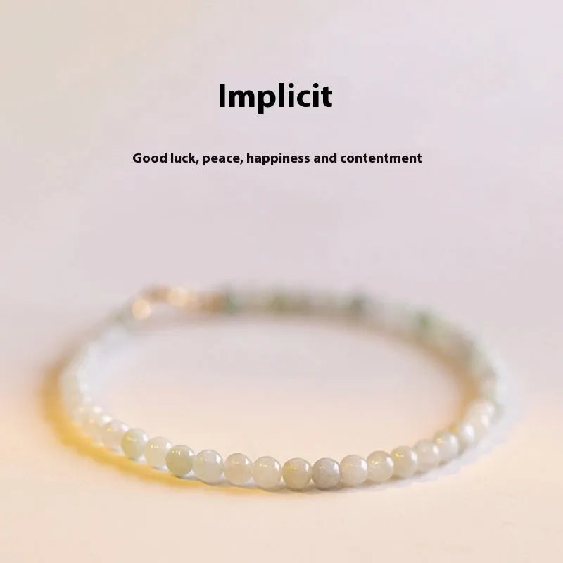 Women's Korean retro style jade bracelet with ball type design showing sizing options