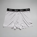 Men's navy blue silk shorts with loose fit and mid waist design