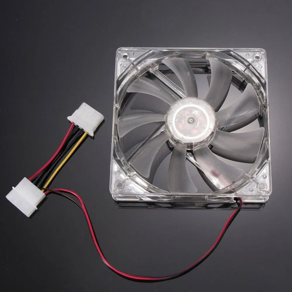 120mm blue LED PC cooling fan with 4-pin connector and 30cm cable for computer case