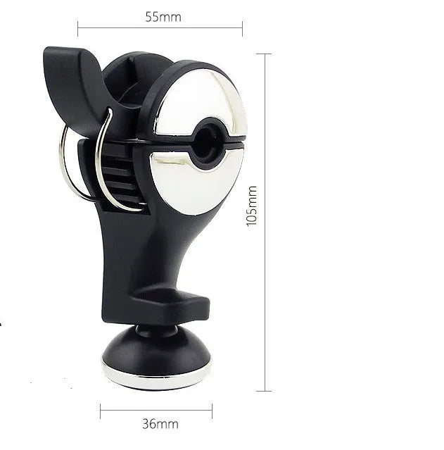Adjustable car hook attached to headrest pole in silver colour for hanging bags