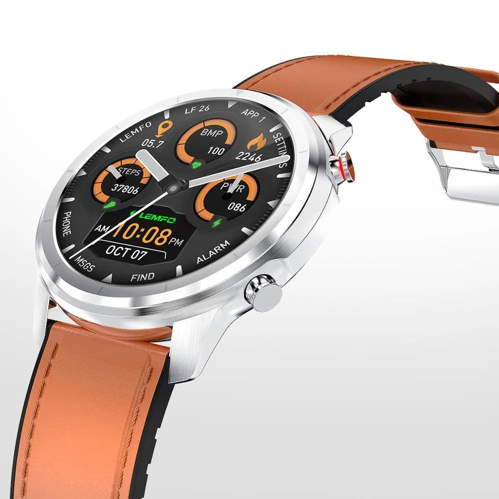 LEMFO LF26 smart bracelet with 1.3-inch screen shown in black, brown and silver colour options