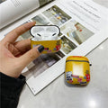 Yellow soft TPU and silicone AirPods case with ring buckle for AirPods 1, 2 and Pro