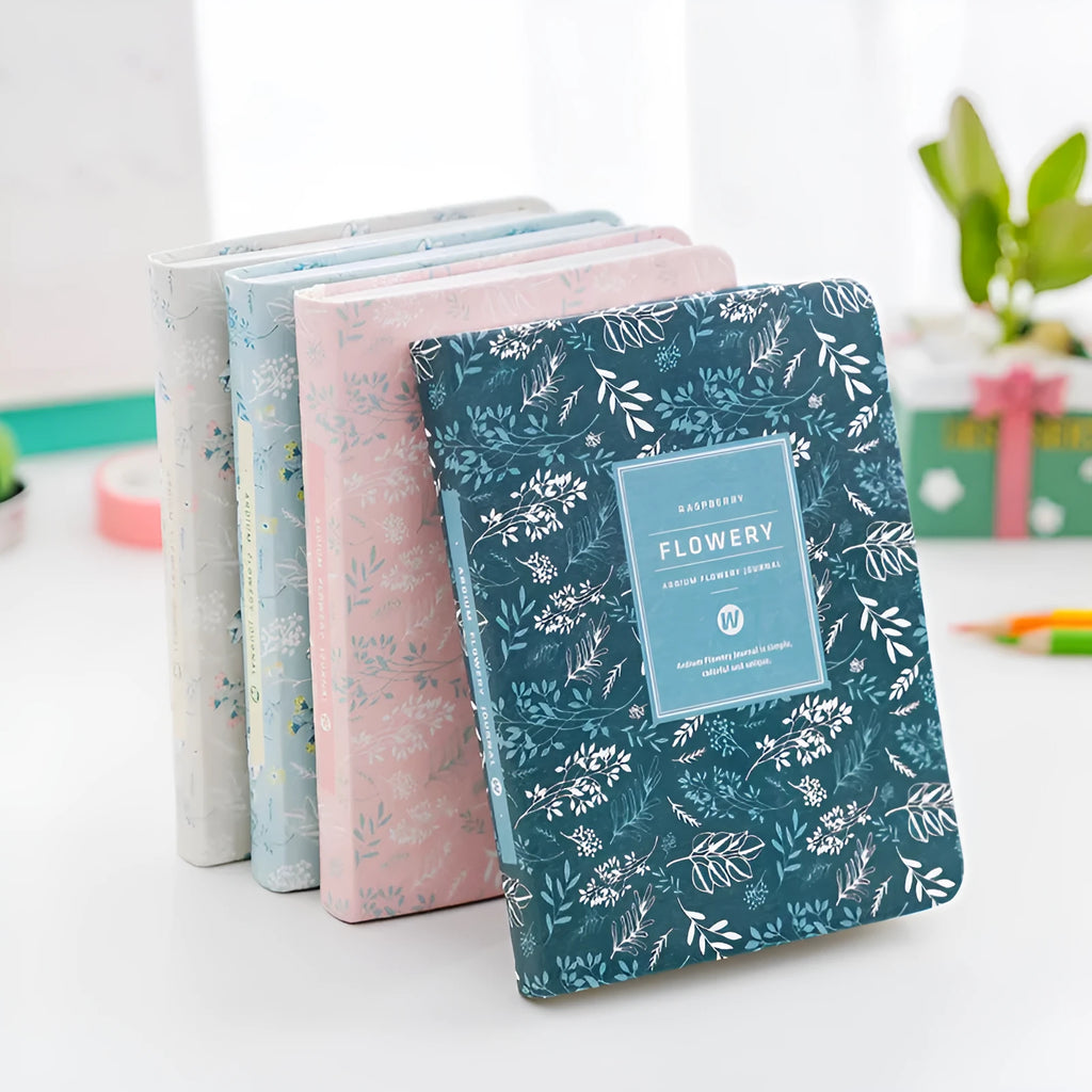 Paper pocket diary with high-grade artificial leather cover in pink, blue, gray, and green, 11cm by 14.5cm size