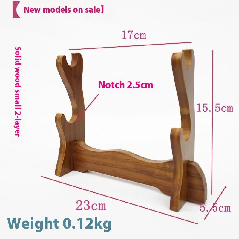Handmade wooden Chinese style wall shelf bracket with multiple display tiers for ornaments