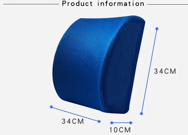 Breathable ice mesh memory cotton car lumbar support pillow grey colour on car seat