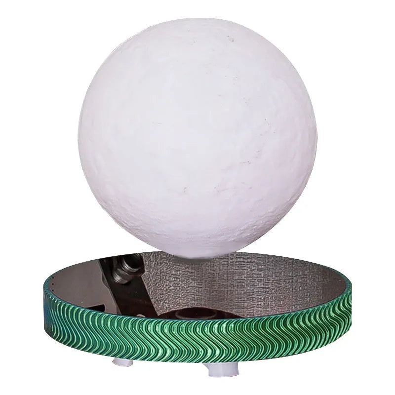 Magnetic suspension 3D printed night lamp in Moon, Saturn, or bulb design styles.