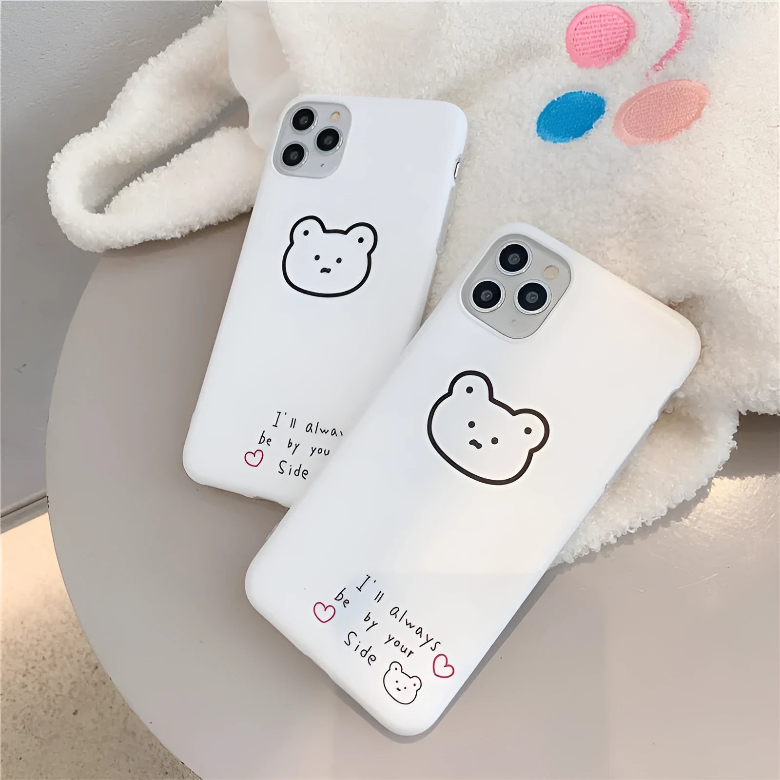 Silicone mobile phone case with a cartoon bear design for Apple iPhone models
