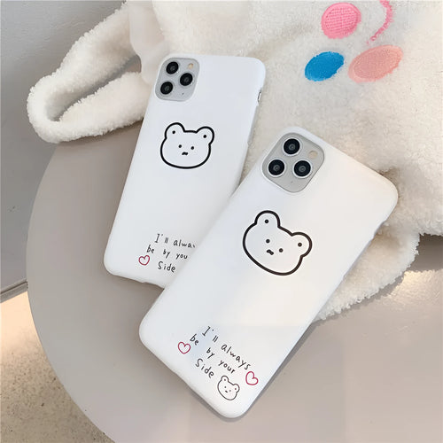 Silicone mobile phone case with a cartoon bear design for Apple iPhone models
