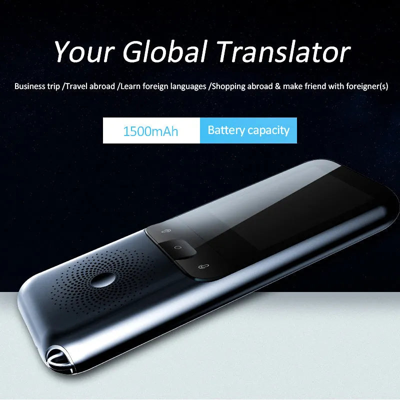 Intelligent voice translator with ABS body, key and touch controls, Android system, 10M wireless range
