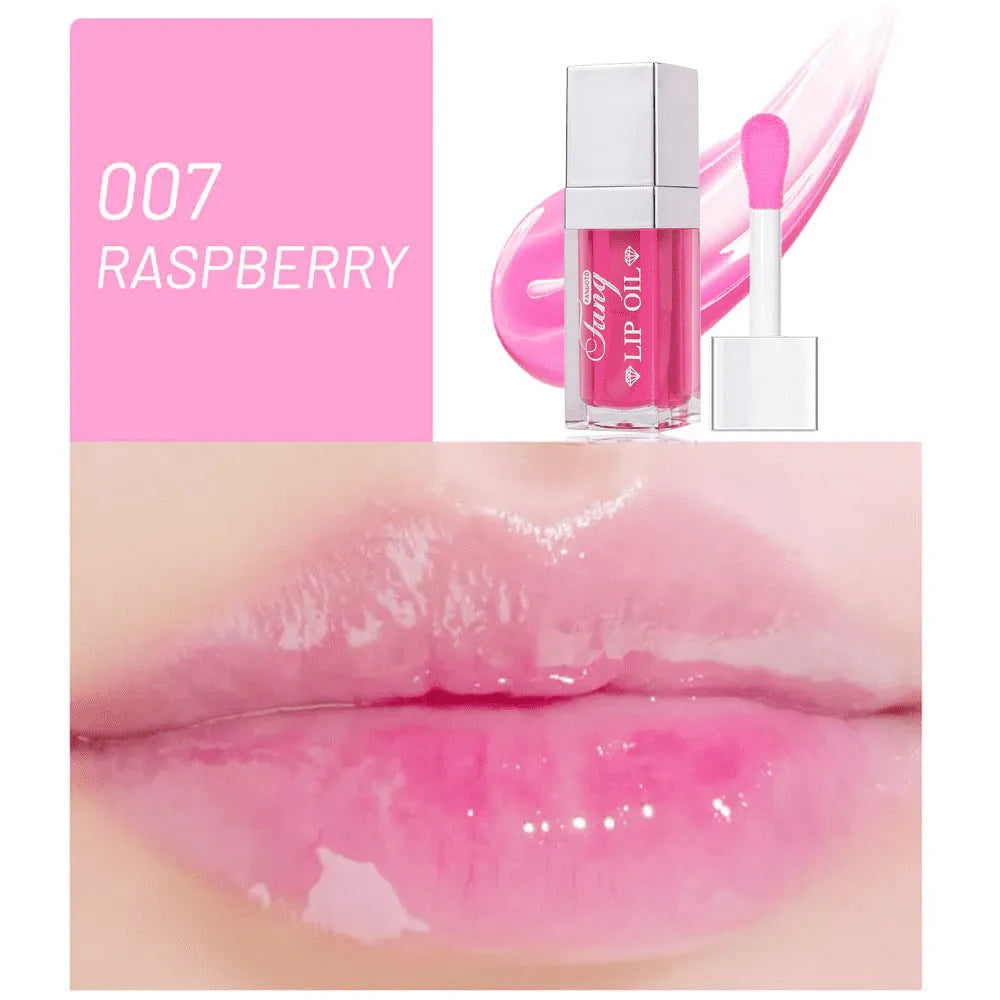 Five bright colour lip gloss lipstick tubes with moisturising essence oil including mint shade