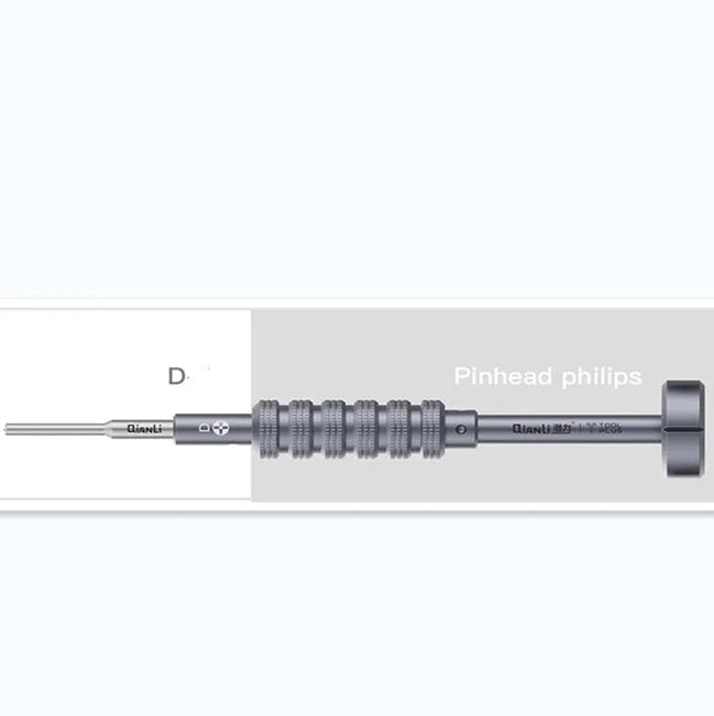 Precision screwdriver with grenade-shaped aluminium handle and T2 cross triangle bit for iPhone repair