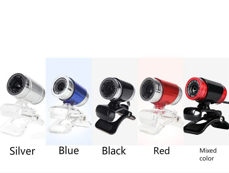 480P HD USB webcam with CMOS sensor, 140cm cable, compact 5.5 * 3cm body, available in five colours