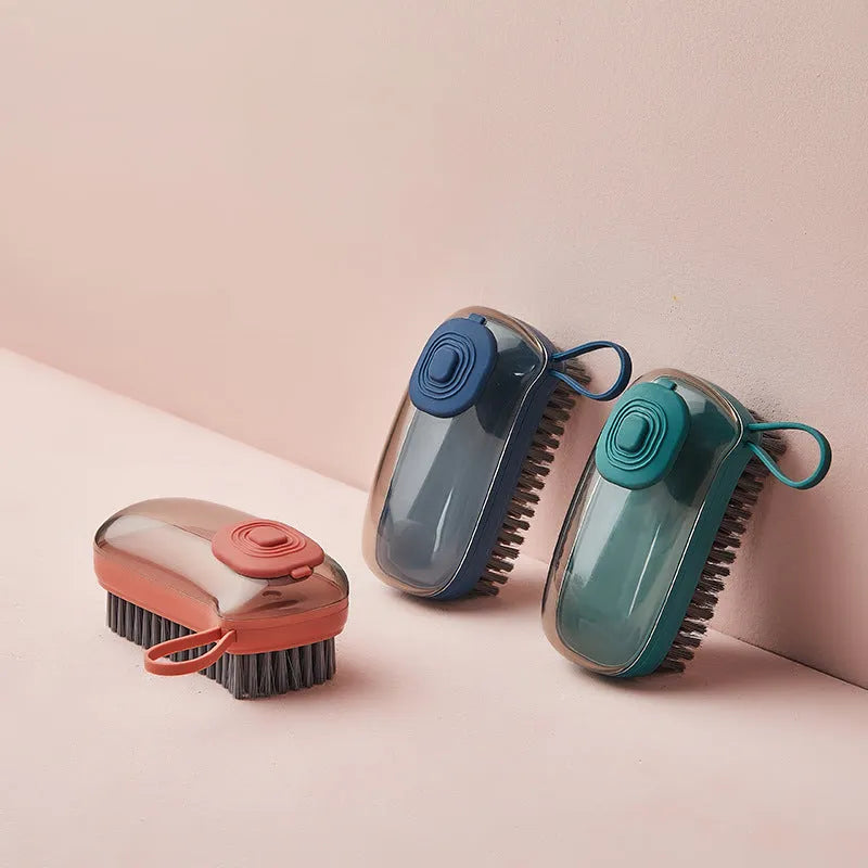 ABS automatic liquid cleaning brush with ergonomic handle for household shoe and laundry applications