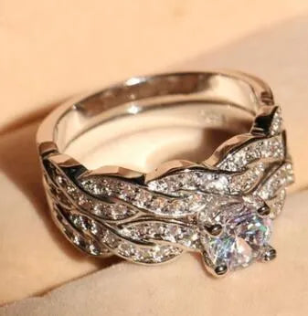 Silver zinc alloy couple ring set for men and women, US sizes 5 to 12, matching wedding bands