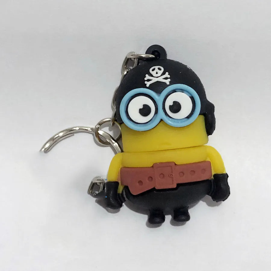 Halloween skeleton skull-shaped USB flash drive on a small keychain.