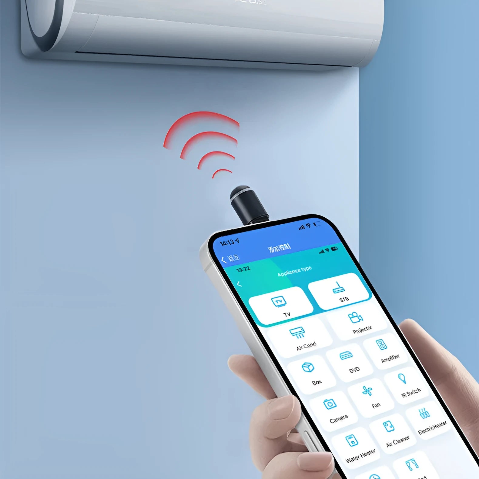 Capsule infrared remote control emitter with Lightning, USB-C and Micro-USB interface options