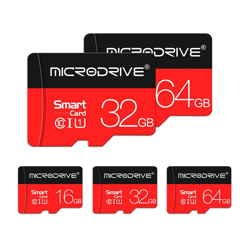 Class 10 TF micro-SD memory card with SD card holder, 4GB to 256GB capacity