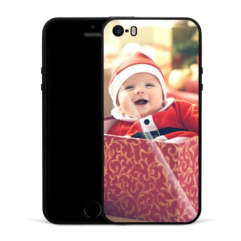 Ultra-thin patterned iPhone case with raised edges showing on a smartphone.