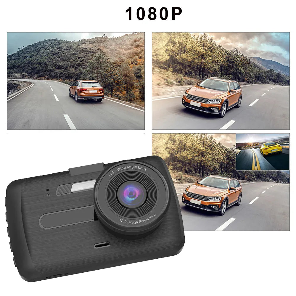 1080P Full HD dual lens driving recorder with 3.5 inch IPS screen and night vision