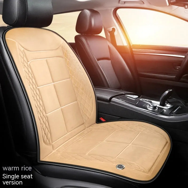 Car heating cushion with automatic temperature control in beige, black or coffee colours