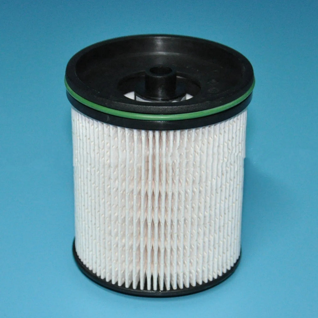 Vauxhall Opel Astra diesel fuel filter element with gasket, showing part numbers and dimensions.