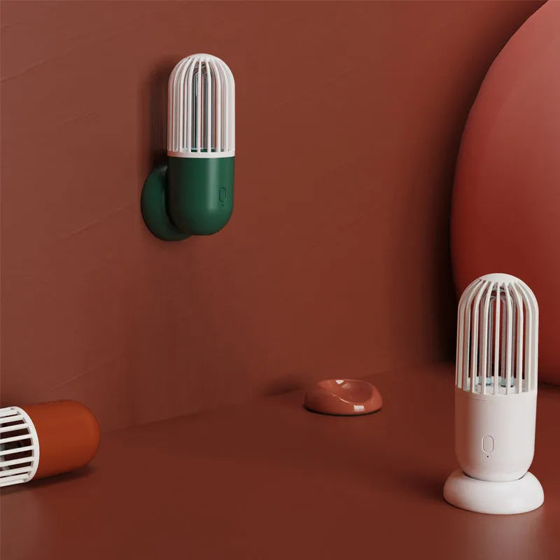 Portable capsule ultraviolet disinfection lamp with compact design measuring 52x52x136mm