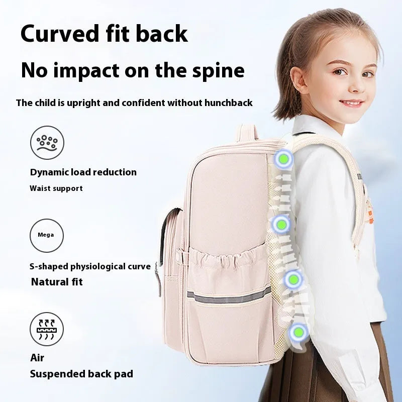 Student school backpack in Oxford cloth with large capacity for grade 5-6 education