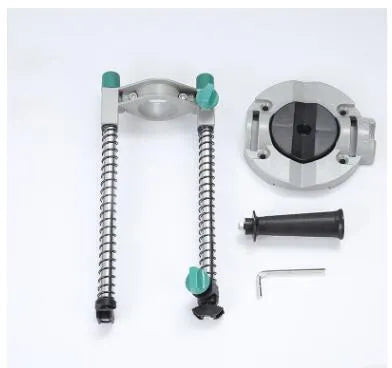 Black electric drill bracket with wide range of motion for safe and practical drilling tasks