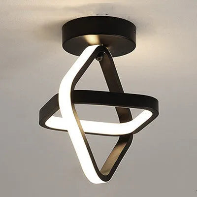 Round 21W LED ceiling light in black or white, 21cm diameter and 25cm height, iron aluminium acrylic, matte finish