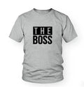 Men's loose fit round neck t-shirt on a hanger, showing short sleeves and a blank front for custom printing.