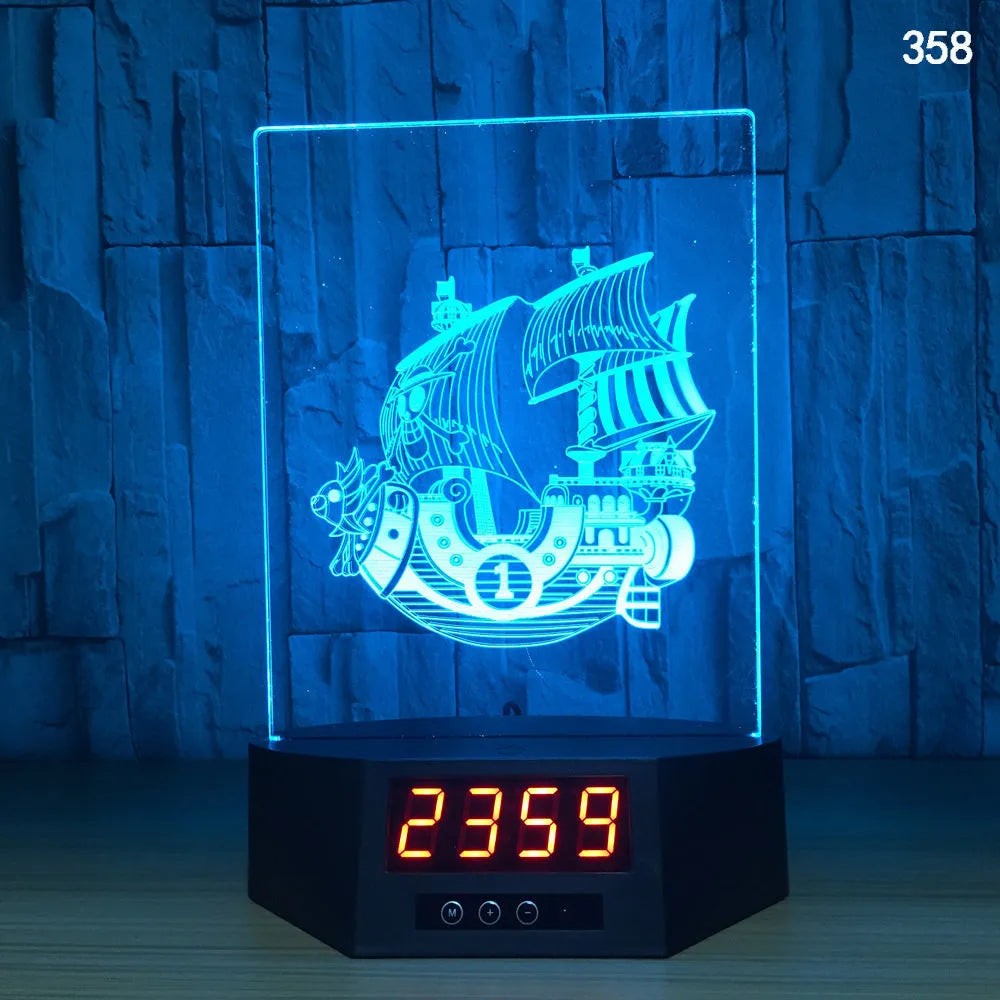 Blue dolphin 3D night light with LED glow on wireless charging base