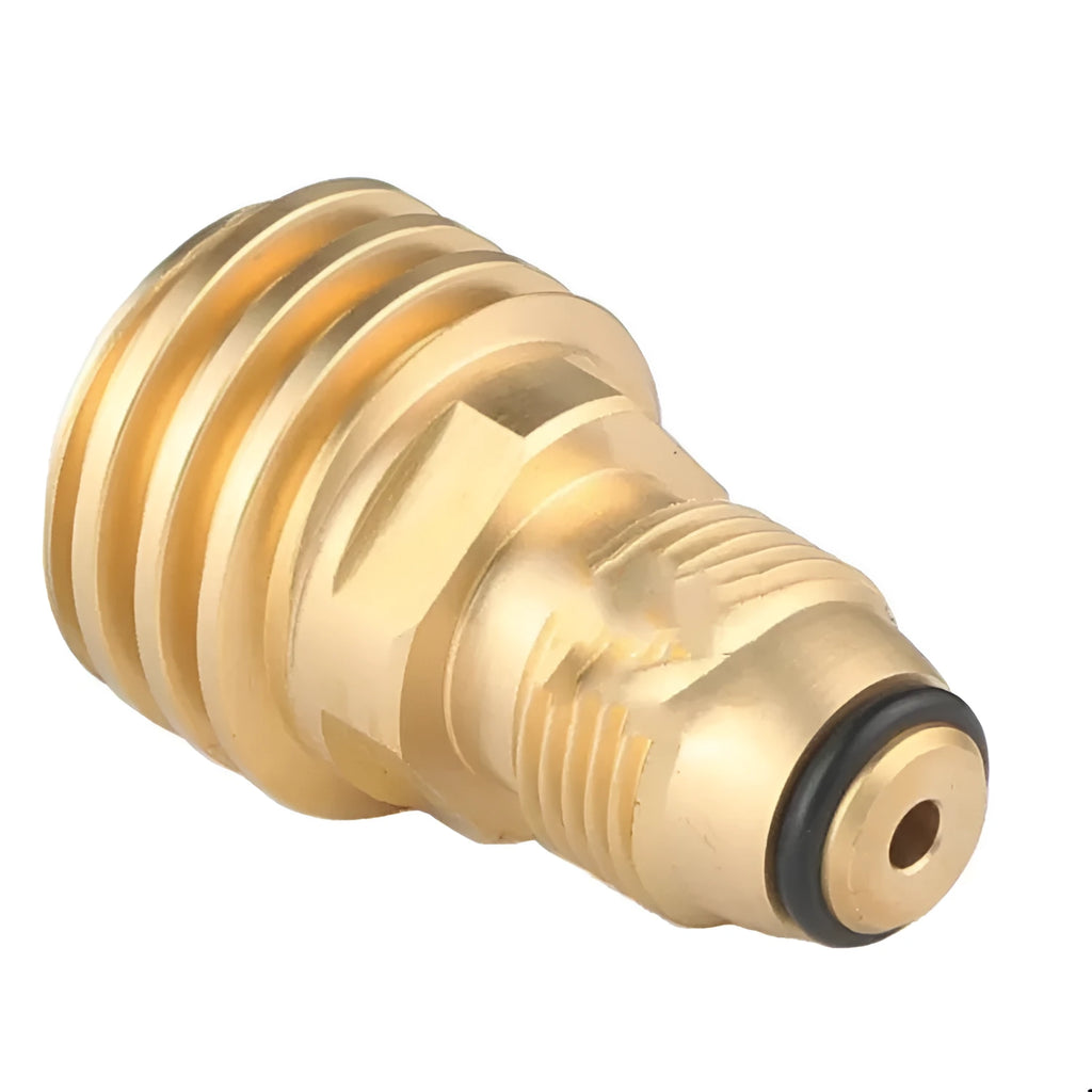 Brass gas brazing adapter with taper external thread and gold finish