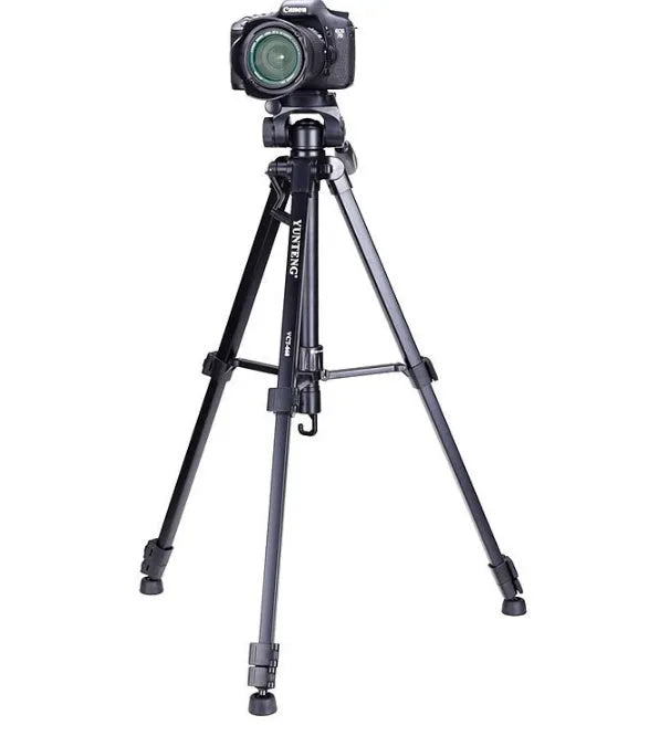 Yunteng 668 black magnesium alloy tripod extended to 150cm with 3D damping pan tilt head