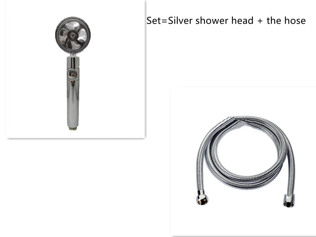 ABS water saving shower head with round head, chrome alloy finish, and 360-degree rotating joint