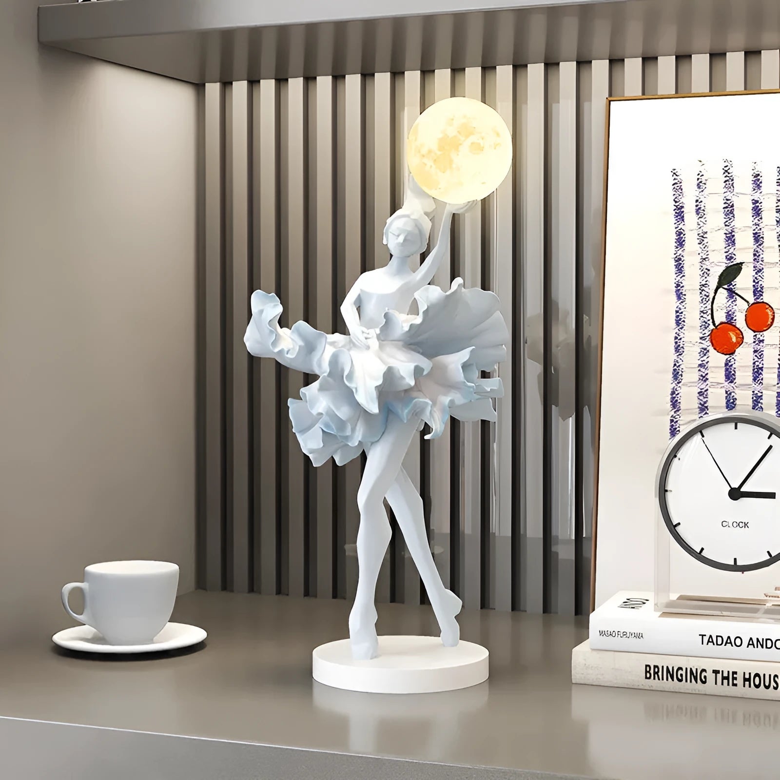 Ballet girl small night lamp in pink resin for home hallway wine cabinet table decoration
