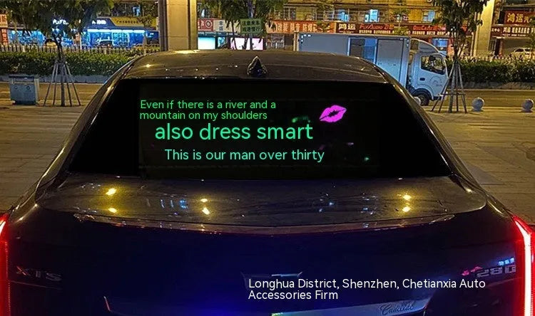 90x25cm voice controlled car rhythm lamp with electroluminescent panel showing music synchronised lighting
