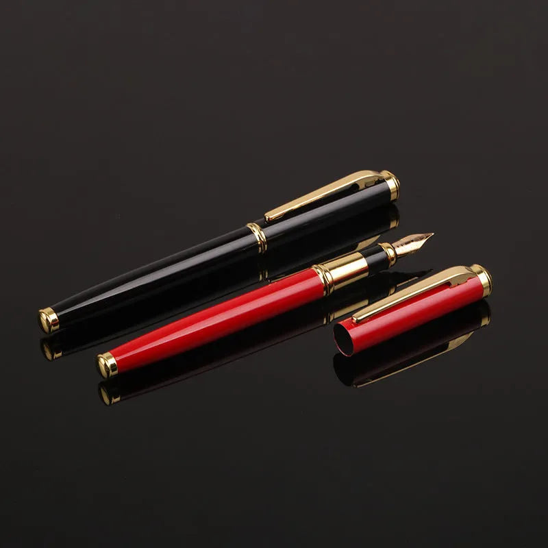 Red and black metal ballpoint pens with 0.5mm Iridium tips for business and student writing