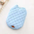 Dog winter cotton vest in sky blue with double-sided coat and soft wool fabric
