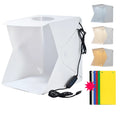 40cm folding LED photography light box with adjustable colour temperature and six coloured backdrop cloths